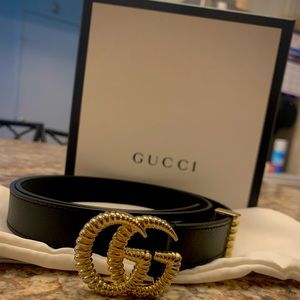 Gucci Belt (Black & Gold) Size 85